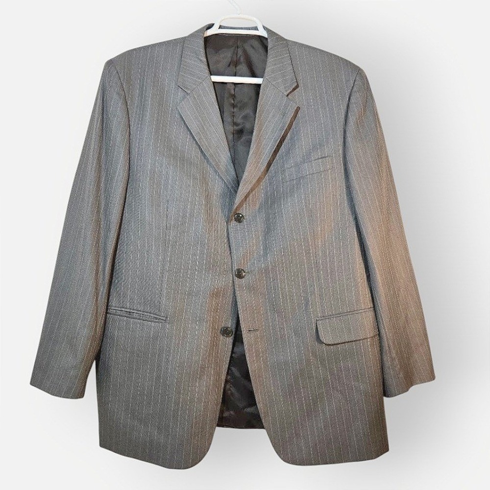 Jones New York Men's Gray Wool Silk Blend 2-Button Blazer Sport Coat‎ 42R